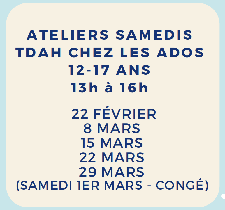 Ateliers du samedi - TDAH chez les ados 